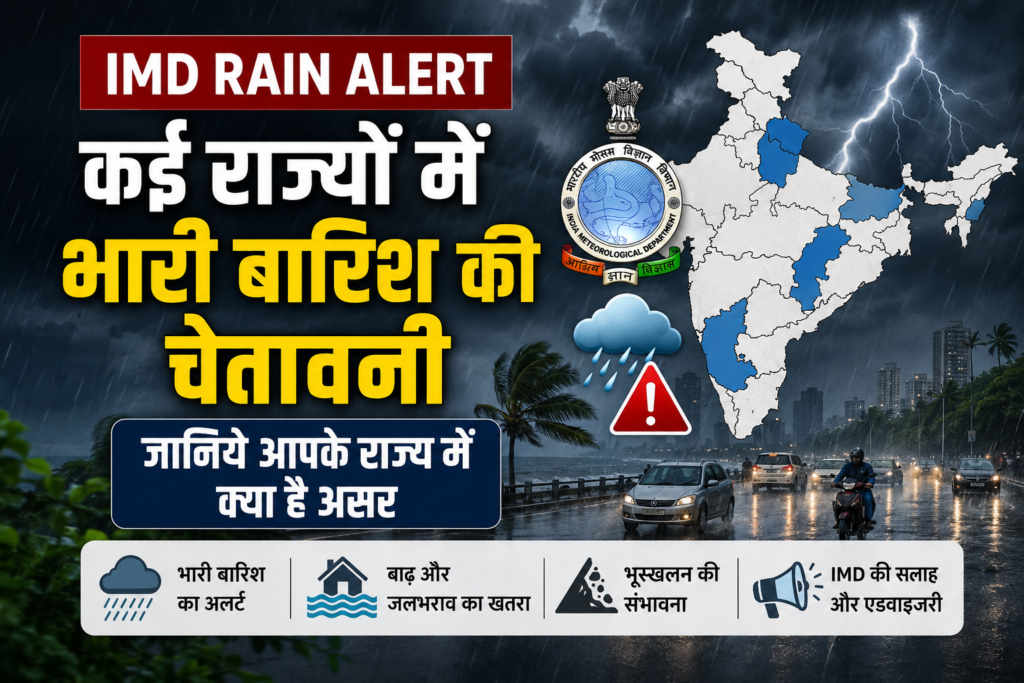 IMD Rain Alert: कई राज्यों में भारी बारिश की चेतावनी IMD Heavy Rain Alert In India 2026
